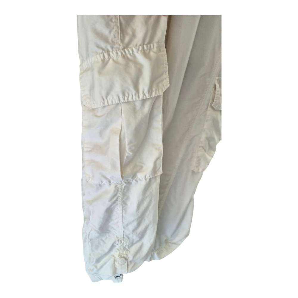 Free People Mesmerize Me Solid Cargo Pants White Cotton Blend Balloon Leg XS - Picture 3 of 7